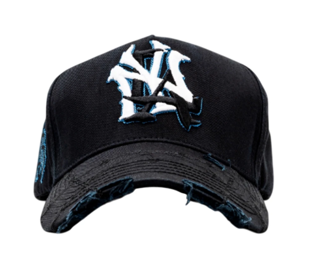 GALLO FINO "F THE HYPE" NY X LA GORRA SNAPBACK GFNYXLA AZUL NEGRO